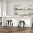 thumbnail image 1 of Merrick Lane Lightweight Modern Backless Counter Height Stool, Silver Gray (Set of 2), 1 of 13
