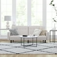 thumbnail image 1 of Merrick Lane Mid Century Modern Split-Back Sofa Futon with 3 Recline Positions In Elegant Stone Faux Linen Upholstery, 1 of 12
