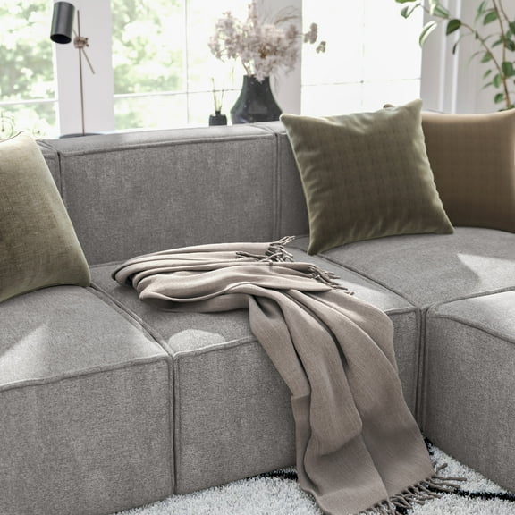 Merrick Lane Modular Middle Armless Chair in Gray