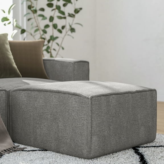 Merrick Lane Modular Ottoman Footrest in Gray