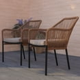thumbnail image 1 of Merrick Lane Outdoor Furniture Sets 2 Piece Natural All-Weather Woven Patio Chairs With Ivory Cushions, 1 of 18