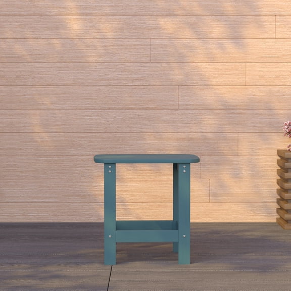 Merrick Lane Poly Resin Indoor/Outdoor All-Weather Adirondack Side Table in Sea Foam