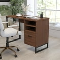 thumbnail image 1 of Merrick Lane Rustic Computer Desk with Shelving and Storage Drawer Metal Frame Pedestal Base Home Office Desk, 1 of 14