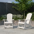 thumbnail image 1 of Merrick Lane Set of 2 All-Weather Polyresin Adirondack Rocking Chair with Vertical Slats in White, 1 of 12