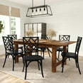 thumbnail image 1 of Merrick Lane Set of 2 Solid Wood Dining Chairs with Stackable Design, Ornate Seat Back Accenting, and Elegant Finish in Black, 1 of 12