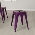 thumbnail image 1 of Merrick Lane Set of 4 18" High Backless Stacking Dining Stools with Durable Metal Frame in Purple, 1 of 12