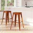 thumbnail image 1 of Merrick Lane Stackable Backless Bar Height Stool, Distressed Orange, 1 of 8