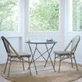 thumbnail image 1 of Merrick Lane Stacking French Bistro Style Chair with Black and White Textilene Seat and Light Bamboo Finished Aluminum Frame for Indoor/Outdoor Use, 1 of 12