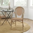 thumbnail image 1 of Merrick Lane Stacking Thonet French Bistro Style Chair, Black & White PE Rattan Seat, and Black Metal Frame for Indoor/Outdoor Use, 1 of 13