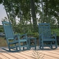 thumbnail image 1 of Merrick Lane Teal Poly Resin Indoor/Outdoor Rocking Chair with Side Table, 1 of 16