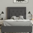 thumbnail image 1 of Merrick Lane Twin Size Platform Bed Tufted Upholstered Platform Bed in Dark Gray Fabric, 1 of 8