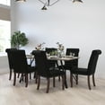 thumbnail image 1 of Merrick Lane Upholstered Parsons Chair with Nailhead Trim in Black Faux Leather - Set of 6, 1 of 14