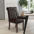 thumbnail image 1 of Merrick Lane Upholstered Parsons Chair with Nailhead Trim in Brown Faux Leather, 1 of 12
