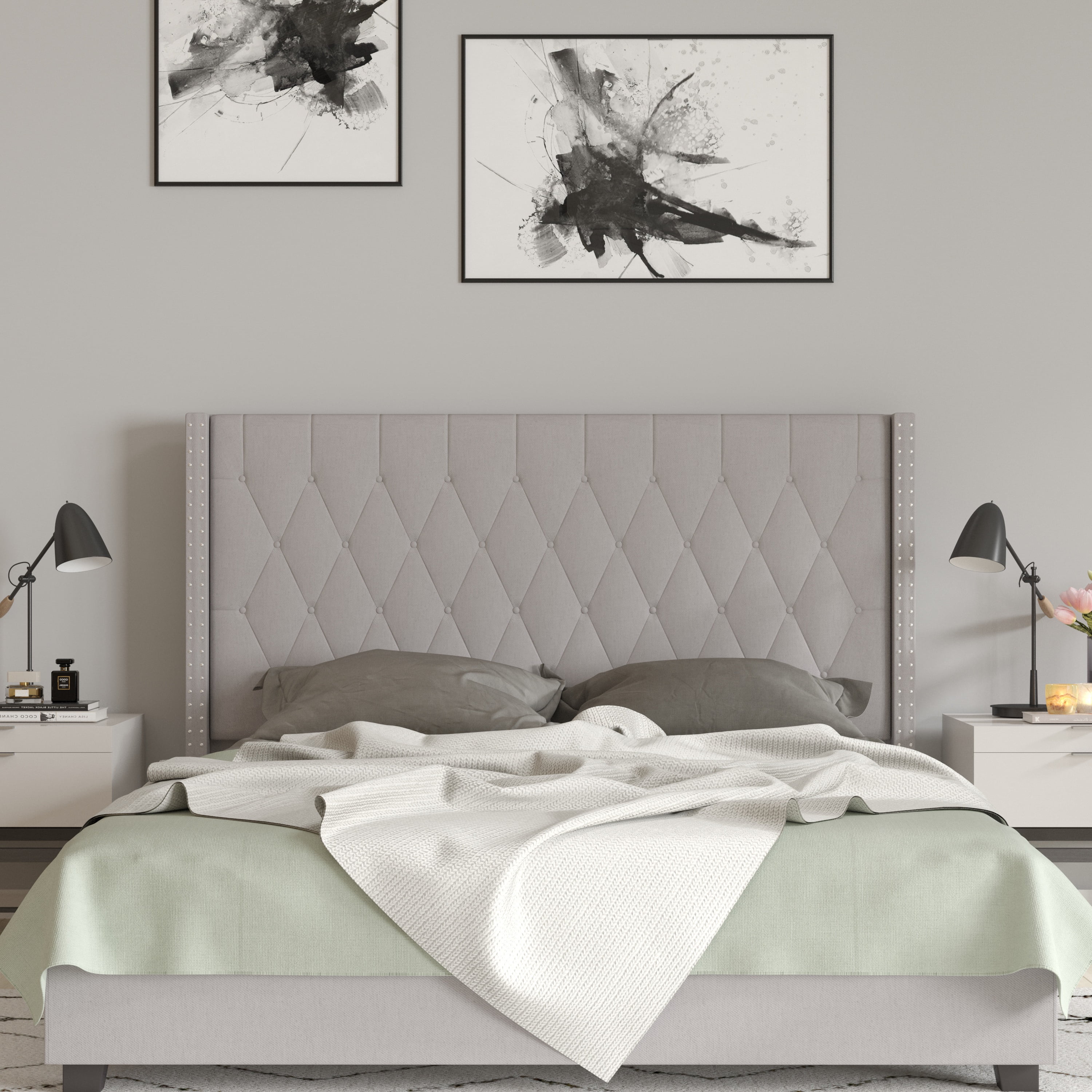 Bourgeois upholstered wingback sale headboard