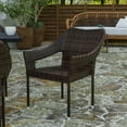 thumbnail image 1 of Merrick Lane Weather Resistant Indoor/Outdoor Stacking Patio Dining Chair with Steel Frame and PE Rattan - Espresso, 1 of 11