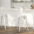 thumbnail image 1 of Merrick Lane White 30" High Metal Bar Height Stool with Removable Back for Indoor-Outdoor Use, 1 of 11