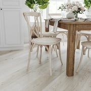 Merrick Lane X-Back Bistro Style Wooden High Back Dining Chair, Lime Wash