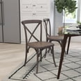 thumbnail image 1 of Merrick Lane X-Back Bistro Style Wooden High Back Dining Chair in Dark Driftwood, 1 of 11