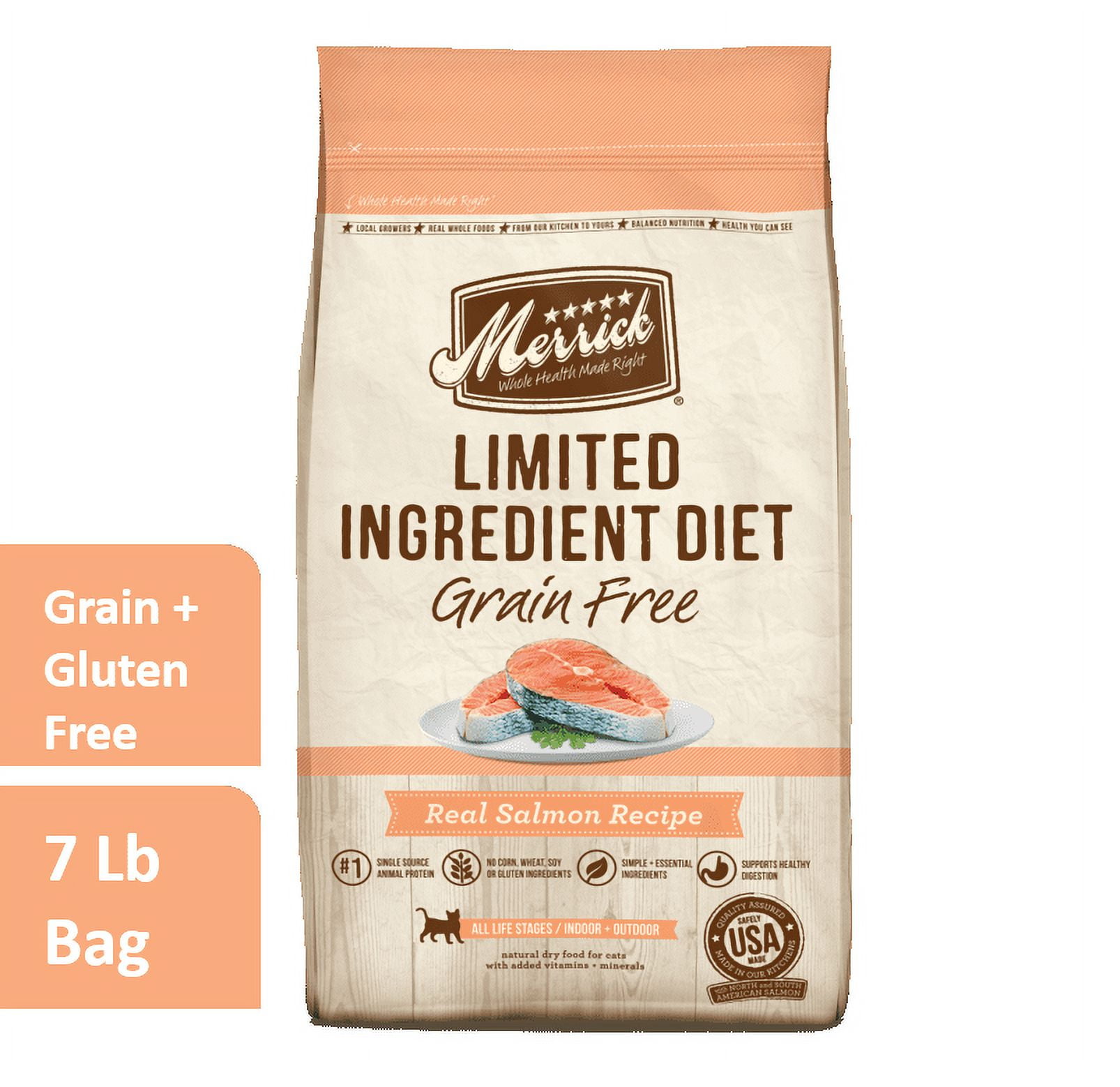 Merrick Limited Ingredient Diet GrainFree Real Salmon Recipe Dry Cat