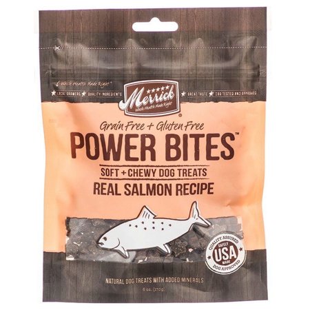 Merrick Merrick Power Bites Soft & Chewy Dog Treats - Real Salmon Recipe 6 oz Pack of 2