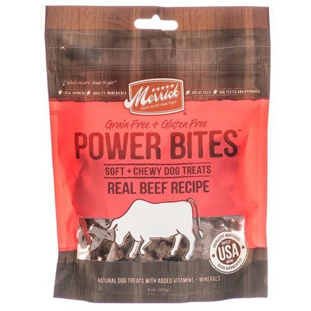 Merrick Merrick Power Bites Soft & Chewy Dog Treats - Real Texas Beef Recipe 6 oz Pack of 3
