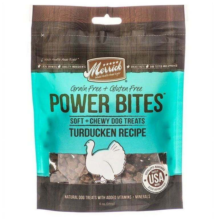 Merrick Merrick Power Bites Soft Chewy Dog Treats Turducken Recipe 6 oz Pack of 2 Walmart