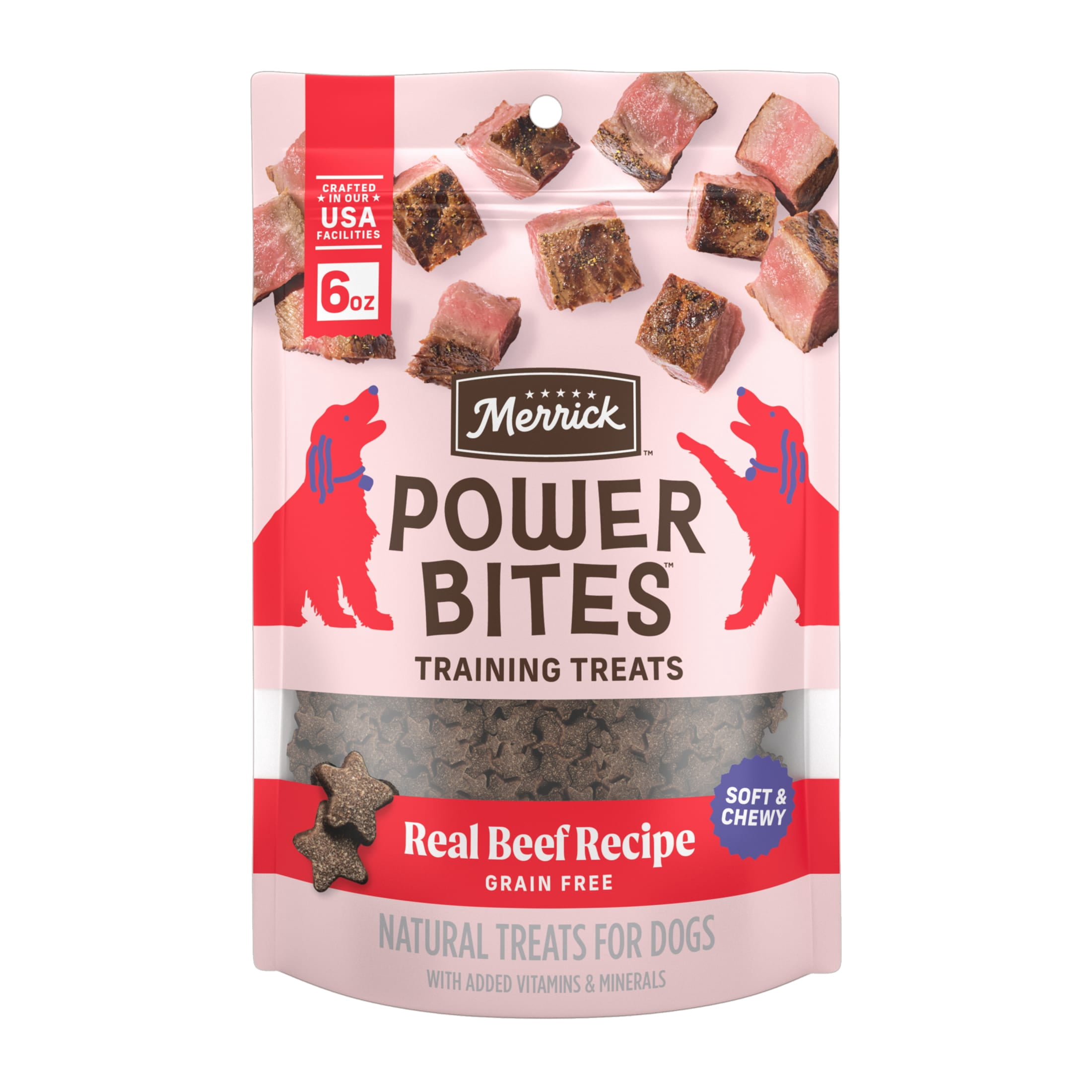 Merrick Power Bites Natural Soft And Chewy Real Meat Dog Treats, Grain ...