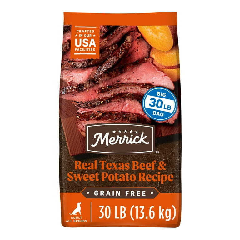 Merrick Premium Grain Free Dry Puppy Food, Wholesome and Natural Kibble with Real Texas Beef and Sweet Potato Merrick Premium Grain Free Dry Puppy Food, Wholesome and Natural Kibble with Real Texas Beef and Sweet Potato