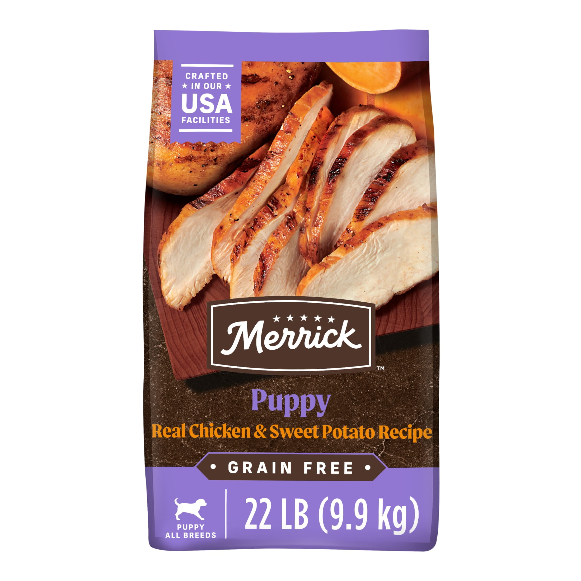 Merrick Grain Free Puppy Dry Dog Food High Protein Real Chicken Sweet Potato 22 lb Bag Walmart