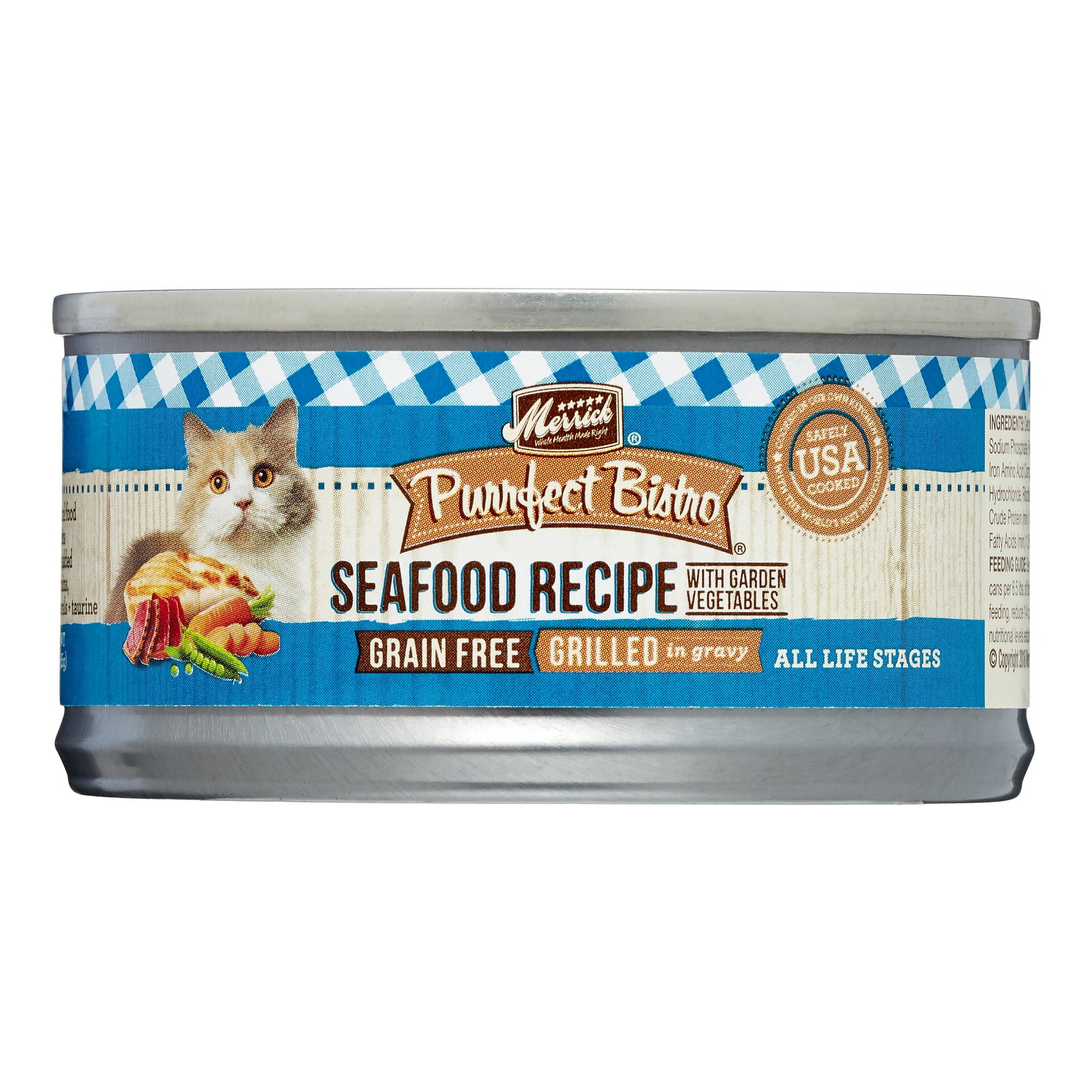 Merrick Purrfect Bistro GrainFree Grilled Mixed Seafood Recipe Wet Cat