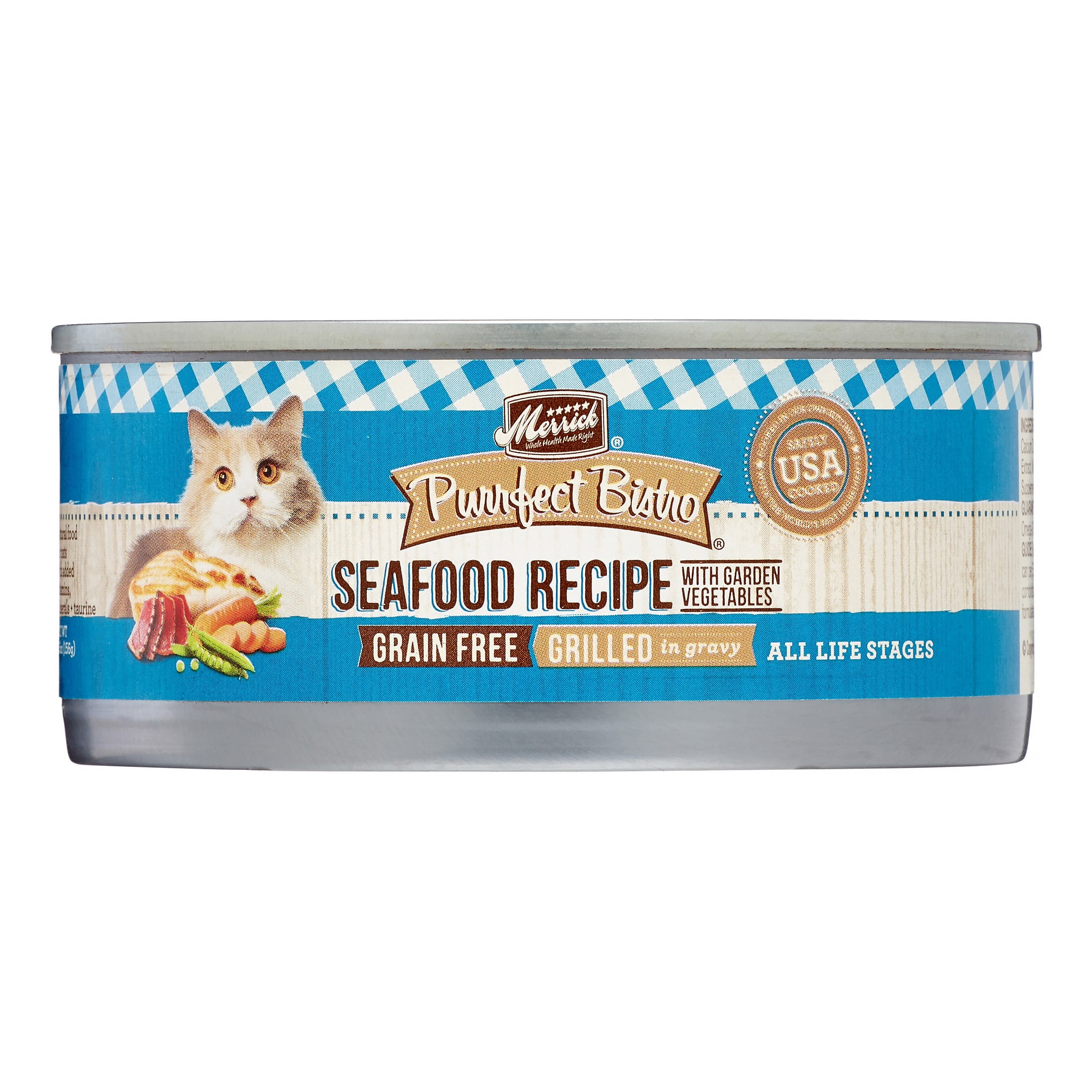 Merrick Purrfect Bistro GrainFree Grilled Mixed Seafood Recipe Wet Cat