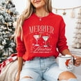 thumbnail image 1 of Merrier with a Martini Sweatshirt, Christmas Cocktail Sweater, Christmas Holiday Party Gift, 1 of 4