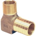 thumbnail image 1 of Merrill 3/4 In. Insert x 3/4 In. MPT Barbed 90 Deg. Brass Elbow (1/4 Bend), 1 of 2