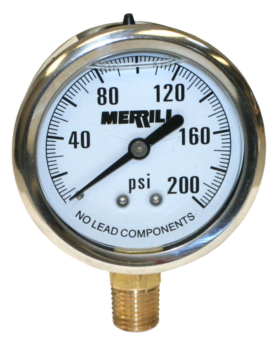 Merrill MFG PGLNL200 0-200 PSI No-Lead Liquid Filled Stainless Case ...