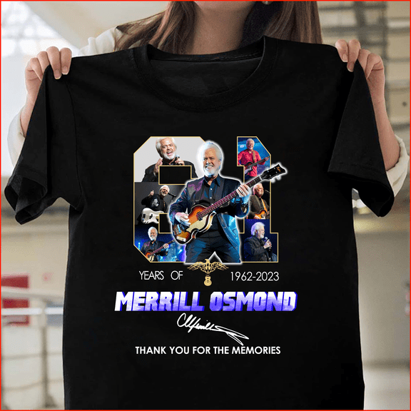 Merrill Osmond 61 Years 1962-2023 The Osmonds Music Singer Fan Pop H141 V61541 Premium Unisex Tee – Extended Sizes Up to 5XL