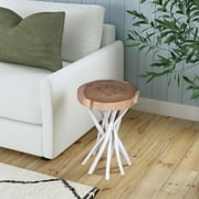 East at Main Tall Sustainable Teak Wood Accent Table, 14 x 20