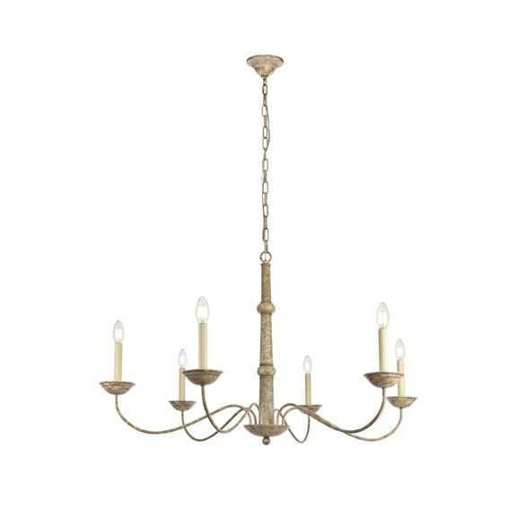 Merritt Collection Chandelier D39.8 H24 Lt:6 Weathered Dove Finish