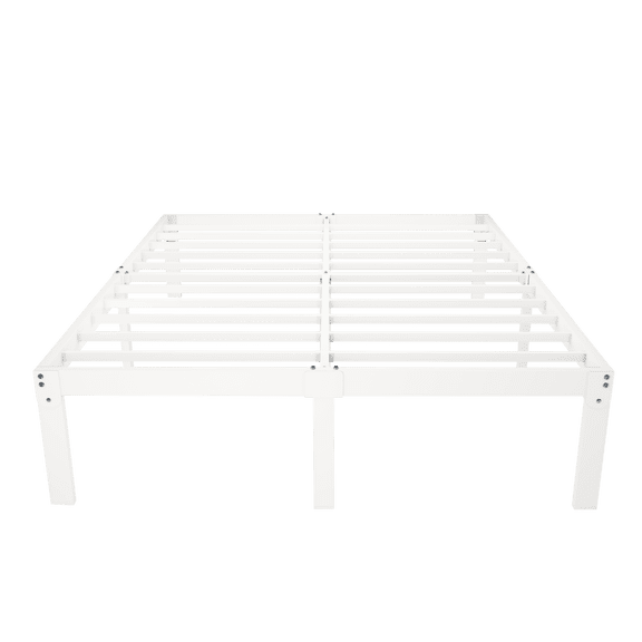 Merrland 14" Full Bed Frame, Metal Platform Bed with Under-bed Storage, No Box Spring Needed, Easy Assembly, White