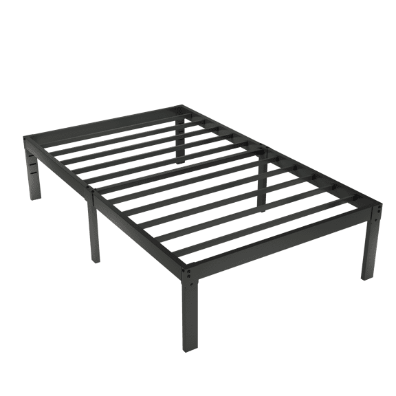 Merrland 14" Twin Bed Frame, Metal Platform Bed with Under-bed Storage, No Box Spring Needed, Easy Assembly, Black