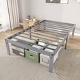 thumbnail image 1 of Merrland 14" Twin Size Metal Platform Bed Frame with Under-bed Storage, Heavy-duty, No Box Spring Needed, Easy Assembly, Grey, 1 of 10