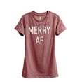 thumbnail image 1 of Merry AF Women's Fashion Relaxed T-Shirt Tee Heather Rouge 2X-Large, 1 of 3