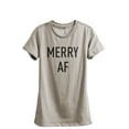 thumbnail image 1 of Merry AF Women's Fashion Relaxed T-Shirt Tee Heather Tan Large, 1 of 3