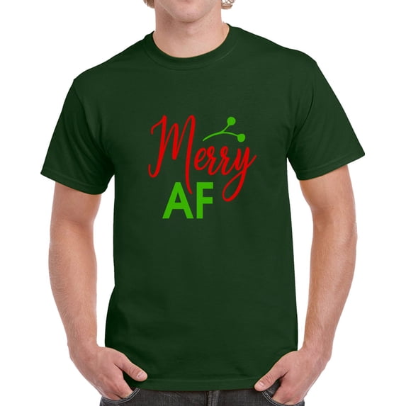 Merry Af Funny Risque Christmas T-shirt Yuletide Holiday Tee Fun Gift T Shirt