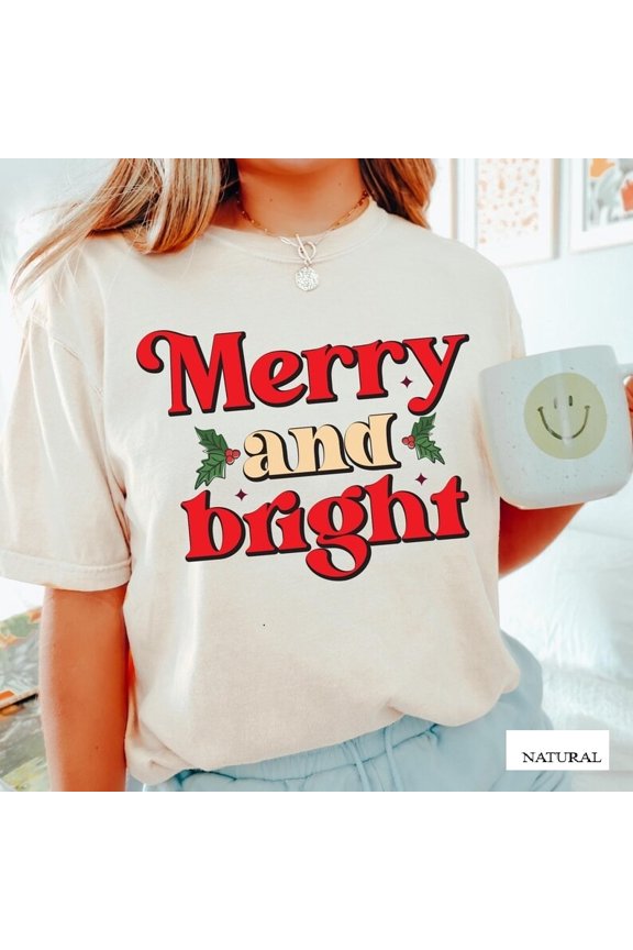 Merry And Bright Christmas Shirt, Merry And Bright Shirt, Merry Christmas Shirt, Family Christmas Shirt