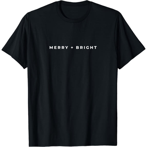 Merry And Bright Christmas Subtle Minimal Simple T-Shirt - Walmart.com