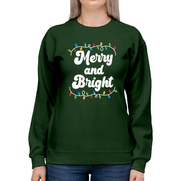 Merry And Bright Lights Sweatshirt Women -Smartprints Designs, Female Small