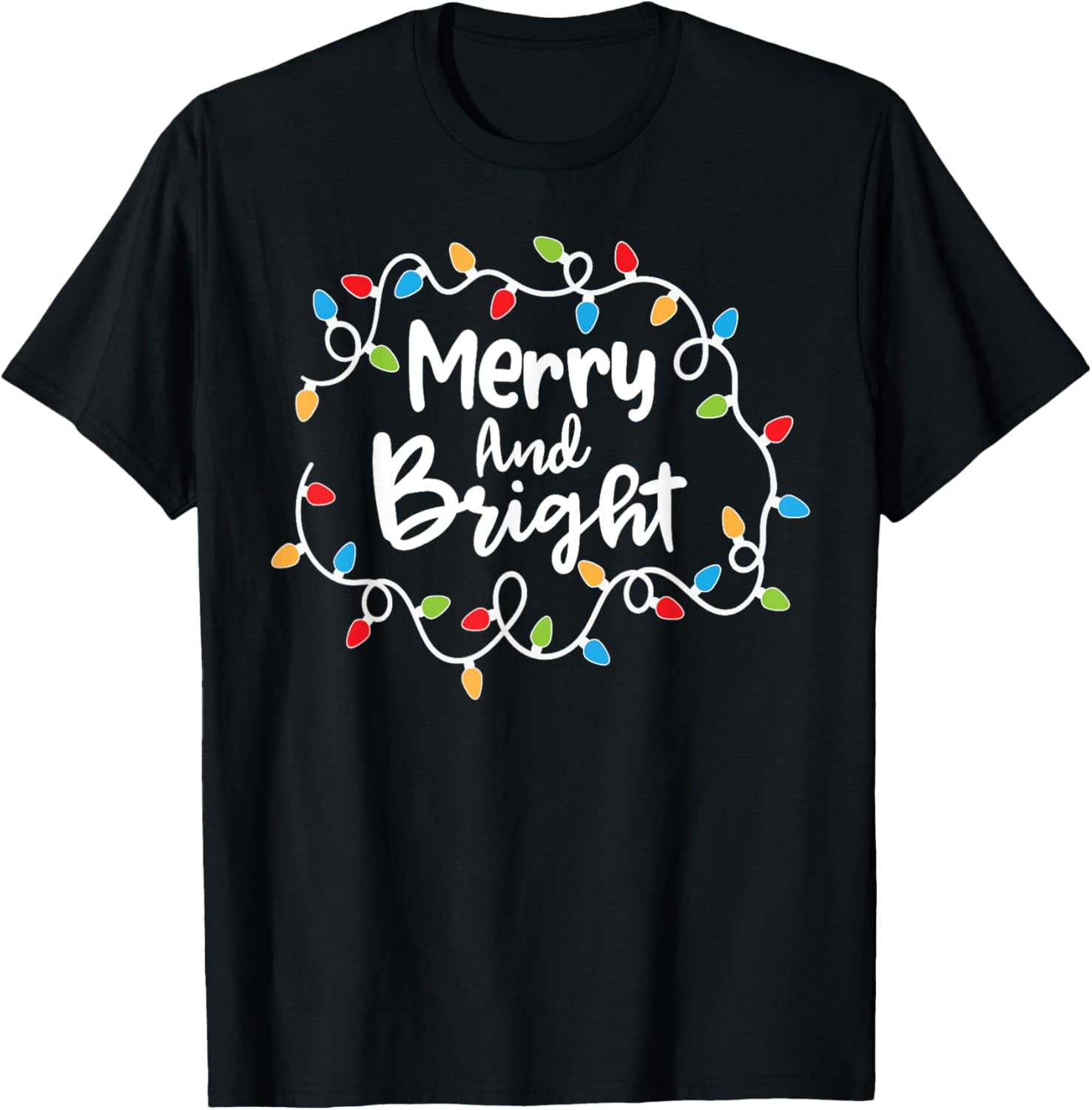 Merry And Bright Santa Christmas Xmas Lights Pajamas Holiday T