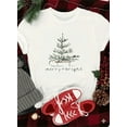 thumbnail image 1 of Merry And Bright Tree Unisex T-Shirt Minimalist Christmas Holiday Design up to size 5XL, 1 of 2