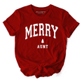 thumbnail image 1 of Merry Aunt Retro Christmas T-Shirt, Matching Family Holiday Tee, 1 of 9