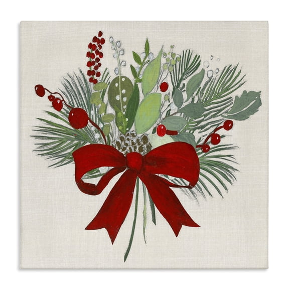 Stupell Industries Merry Berry Bow Canvas Wall Art, design by Tava Studios, 17 x 17